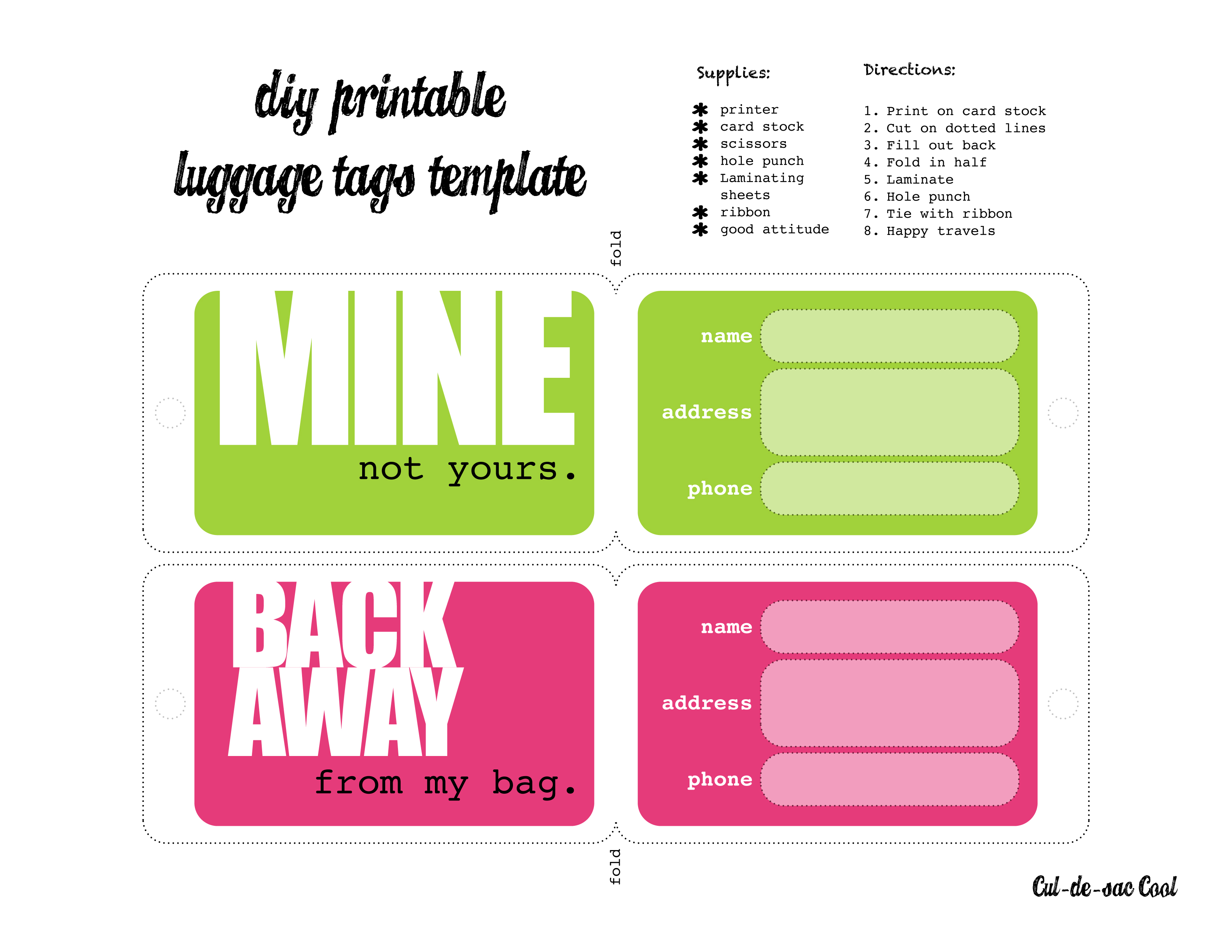 Name Tag Design Pinterest For Luggage Label Template Free Download